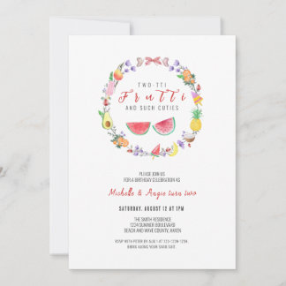 Two-tti Fruitti Girl Birthday, Summer 2nd Birthday Invitation