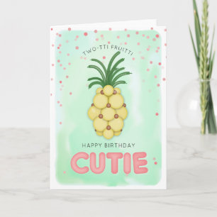 Two-tti Fruitti Pineapple Balloon Birthday Card
