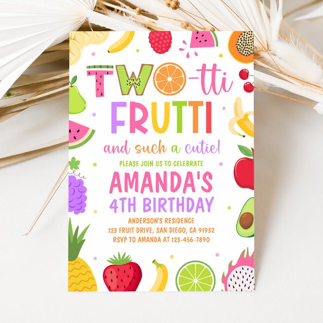 Two-tti Frutti 2nd Birthday Invitation (Creator Uploaded)