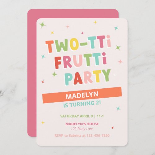 Two_tti Frutti 2nd Birthday Invitation for Girl