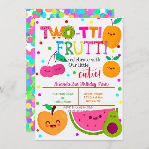 Two-tti Frutti 2nd Girl Birthday Party Invites
