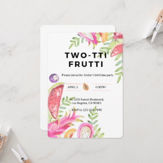 TWO-TTI FRUTTI Birthday- Girls’ 2nd Birth Card