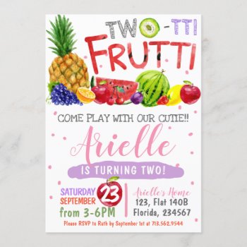 Two-tti Frutti Birthday Party Invitation by NellysPrint at Zazzle