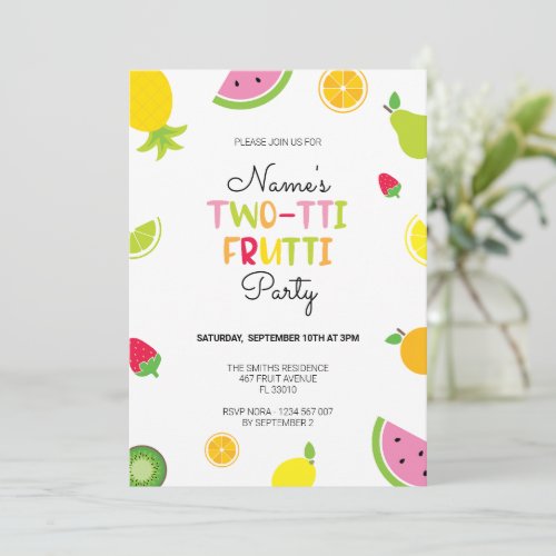 Two_tti Frutti Birthday Party Invitation