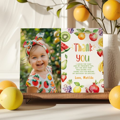 Two_tti frutti birthday photo thank you card