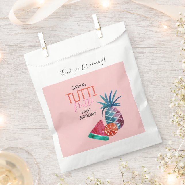 Two-tti Frutti Child's Birthday Party Favor Bag (Clipped)
