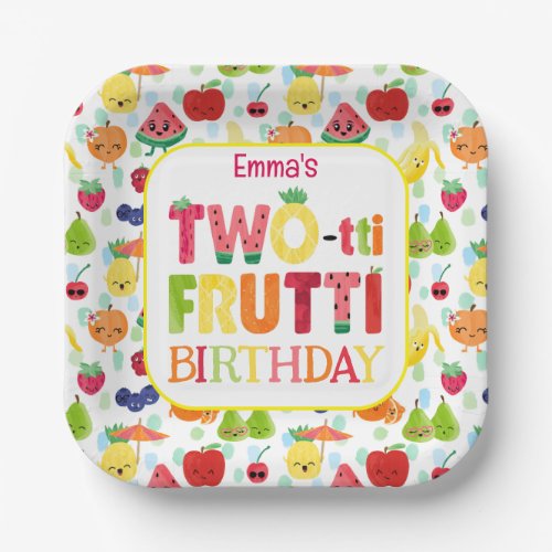 Two_tti Frutti Cutie Fruit 2nd Birthday Party Paper Plates