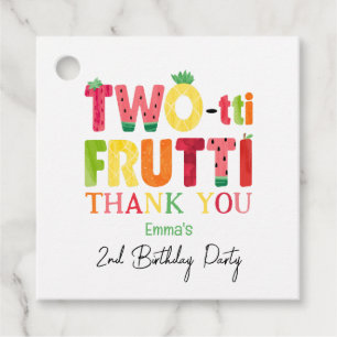 Two-tti Frutti Cutie Fruit 2nd Birthday Thank You Favor Tags