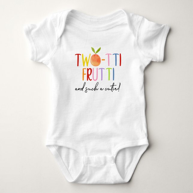 Two-tti Frutti Cutie Fruit Second Birthday Baby Bodysuit (Front)