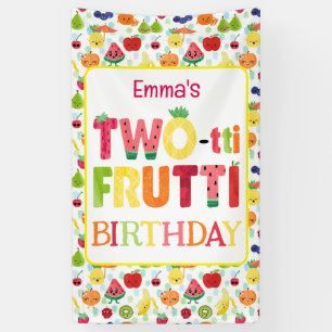 TWO-tti Frutti Cuties 2nd Birthday Party Banner