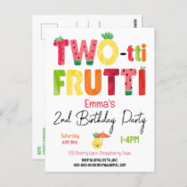 TWO-tti Frutti Cuties 2nd Birthday Tropical Fruit Postcard