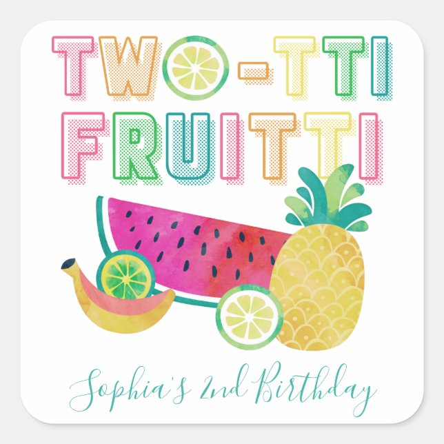Two-tti Frutti Favor Stickers (Front)
