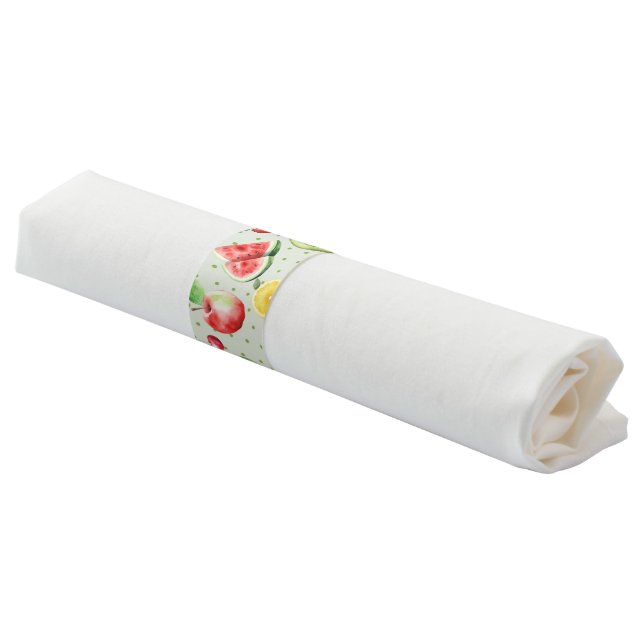 Two-tti frutti fruit birthday party napkin bands (Angled)