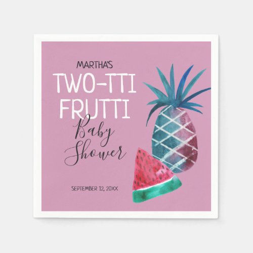 Two_tti Frutti Fruit Girl Baby Shower Napkins