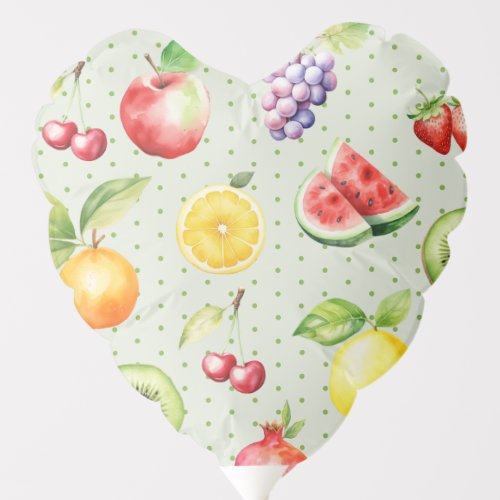 Two_tti frutti fruit pattern birthday party heart balloon