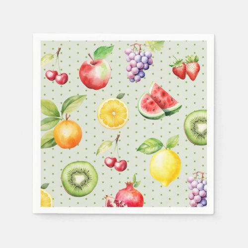 Two_tti frutti fruit pattern birthday party napkins