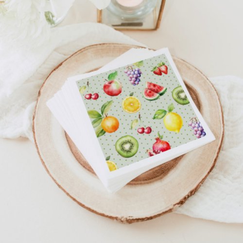 Two_tti frutti fruit pattern birthday party napkins