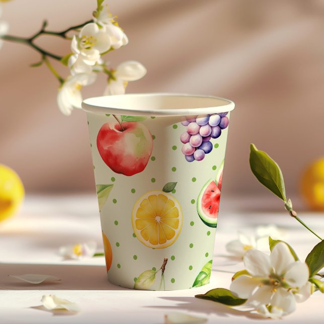 Two-tti frutti fruit pattern birthday party paper cups (Creator Uploaded)