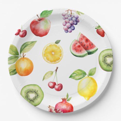 Two_tti frutti fruit pattern birthday party paper plates