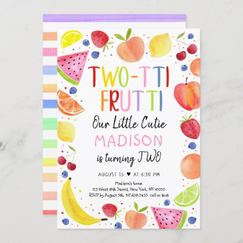 Two_tti Frutti Fruit Second Birthday Invitation