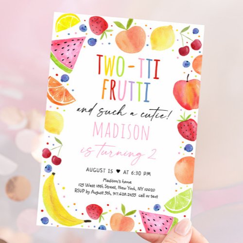 Two_tti Frutti Fruit Second Birthday Invitation