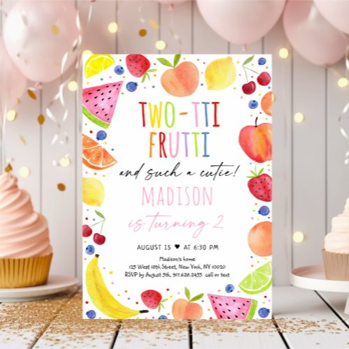 Two_tti Frutti Fruit Second Birthday Invitation