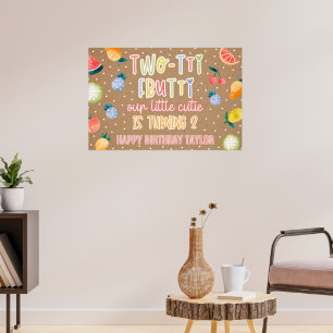 Two-tti Frutti Fruit Second Birthday Kraft Paper Poster