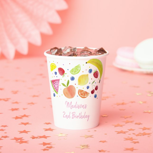 Two-tti Frutti Fruit Second Birthday  Paper Cups (Insitu)