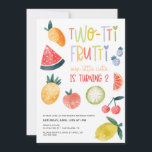 Two-tti Frutti Fruit Second Birthday Party Invitation<br><div class="desc">This toddler birthday party invitation features "two-tti frutti" and lots of fruit to invite friends and family to celebrate their second birthday.</div>