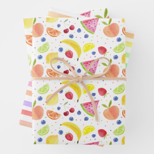 Two_tti Frutti Fruit Second Birthday Wrapping Paper Sheets