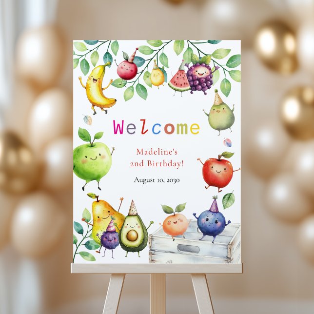 Two-tti Frutti Fruits 2nd Birthday Welcome Sign (Creator Uploaded)