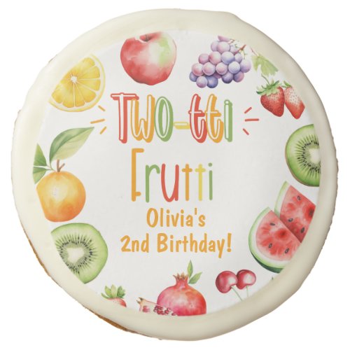 Two_tti frutti girl 2nd birthday party sugar cookie