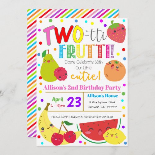 Two_tti Frutti Party Birthday Invitation