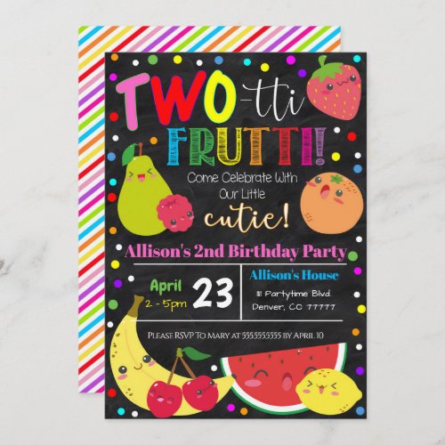 Two_tti Frutti Party Birthday Invitation