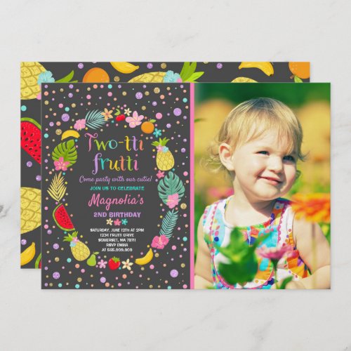 Two_tti Frutti Party Invitation 2nd Birthday Party