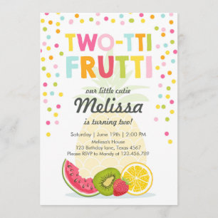 Two-tti frutti party invite Tutti fruity birthday