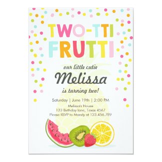 Two-tti frutti party invite Tutti fruity birthday