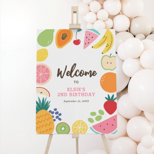Two-tti Frutti Summer Fruit Birthday Welcome Sign (Creator Uploaded)