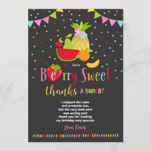 Two-tti Frutti Thank You Card Two-tti Frutti Party