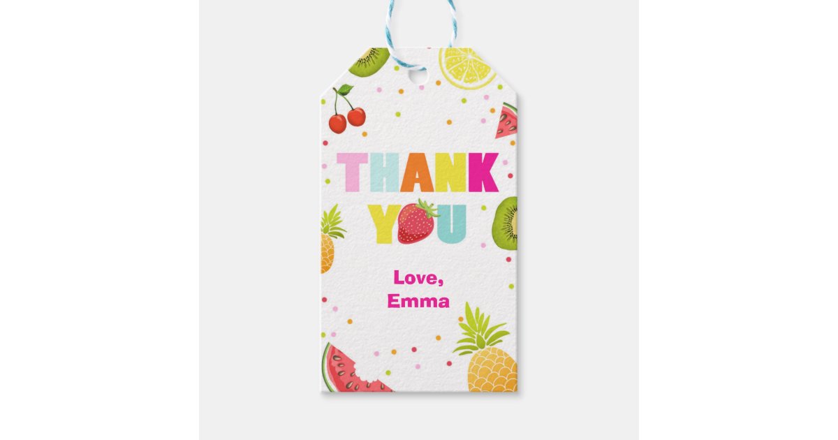 Two Tti Frutti Thank You Favor Gift Tags Fruity Zazzle Com