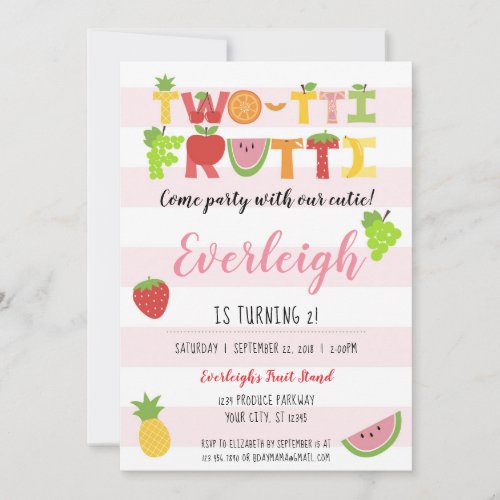Two_tti Frutti _ Tutti Fruity Birthday Invitation