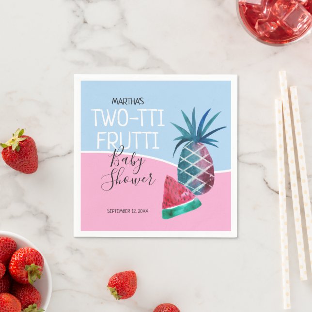 Two-tti Frutti Twins Baby Shower Napkins (Insitu)