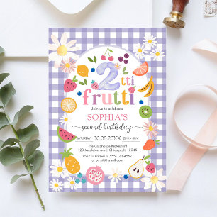 Two-tti Frutti Twotti Fruit Tropical 2nd Birthday  Invitation