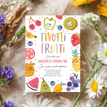 Two-tti Frutti Twotti Fruit Tropical 2nd Birthday Invitation by Anietillustration at Zazzle
