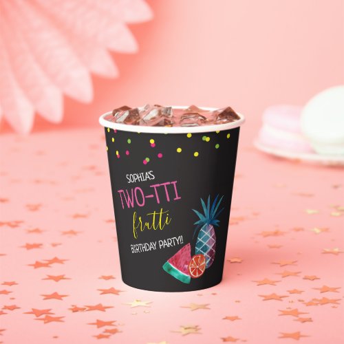 Two_tti Frutti Watercolor 2nd Birthday Party Paper Paper Cups