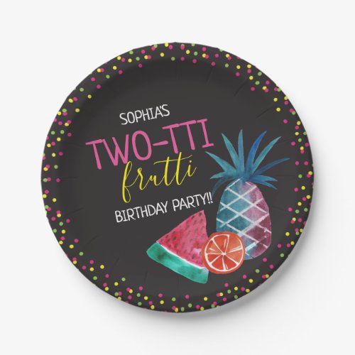 Two_tti Frutti Watercolor 2nd Birthday Party Paper Plates