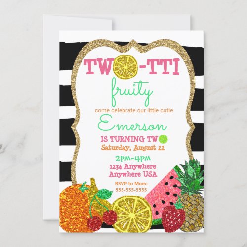 two_tto frutti 2nd Birthday Tutti Frutti Invitation