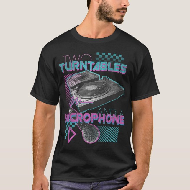 Two Turntables And A Microphone Mens T-shirt (Front)
