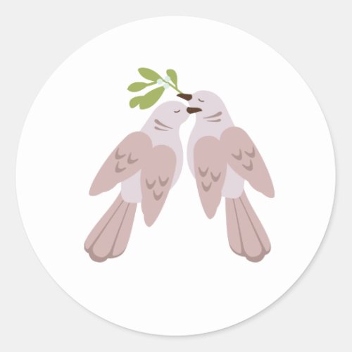 Two Turtle Doves Classic Round Sticker