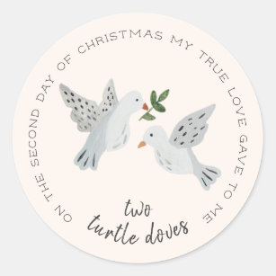 Two Turtle Doves Classic Round Sticker